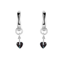 Load image into Gallery viewer, Created Alexandrite Dangling Rhodium Heart Earrings