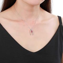 Load image into Gallery viewer, Enchanting Round cut Genuine Ruby Pendant Necklace with White Sapphire