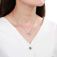 Load image into Gallery viewer, Captivating Round cut Genuine Pink Sapphire Heart Necklace Pendant with White Sapphire