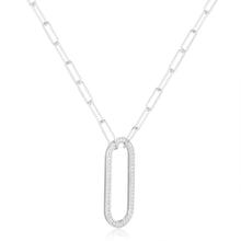 Load image into Gallery viewer, Moissaite Oval Bar Necklace - FineColorJewels