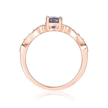 Load image into Gallery viewer, Rose Gold Plated Created Alexandrite Round cut Ring