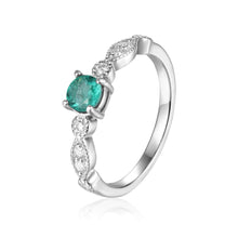 Load image into Gallery viewer, Rose Gold Plated Genuine Green Emerald Round cut Ring
