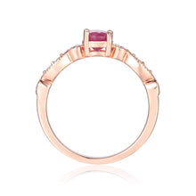 Load image into Gallery viewer, Rose Gold Plated Genuine Ruby Round cut Ring