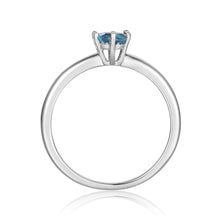Load image into Gallery viewer, Rose Gold Plated Oval Shaped Blue Zircon Solitaire Ring