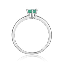 Load image into Gallery viewer, Rose Gold Plated Oval Shaped Genuine Green Emerald Solitaire Ring: