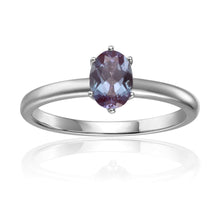 Load image into Gallery viewer, Rose Gold Plated Oval Shaped Genuine Blue Sapphire Solitaire Ring