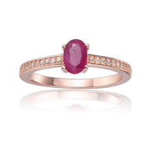 Load image into Gallery viewer, Sterling Silver Oval Shaped Genuine Ruby Solitaire Ring