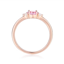 Load image into Gallery viewer, ose Gold Plated Oval Shaped Genuine Pink Sapphire Dainty Ring: