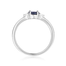 Load image into Gallery viewer, Rose Gold Plated Oval Shaped Genuine Blue Sapphire Dainty Ring