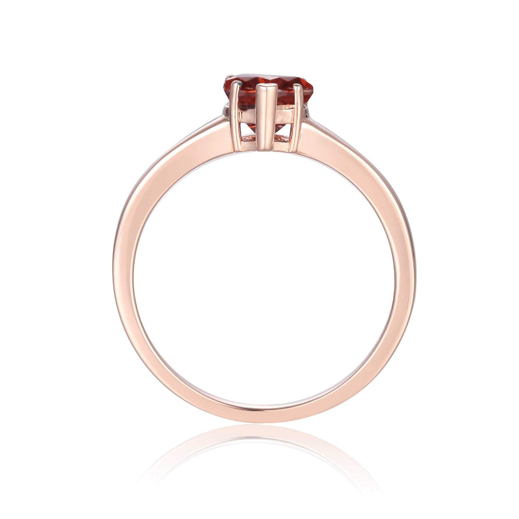 Solitaire Ring in Rose Gold Plated Sterling Silver