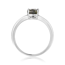 Load image into Gallery viewer, Sterling Silver Ocatogon Cut Green Tournaline Solitaire Ring