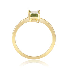 Load image into Gallery viewer, Gold Plated Silver Solitaire Peridot Ring - FineColorJewels