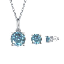 Load image into Gallery viewer, Blue Moissanite Jewelry Set