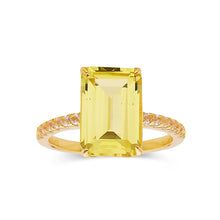 Load image into Gallery viewer, Sunbeam Emerald Cut Ring - FineColorJewels