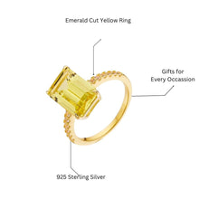 Load image into Gallery viewer, Sunbeam Emerald Cut Ring - FineColorJewels