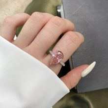 Load image into Gallery viewer, Pink CZ Teardrop Statement Ring - FineColorJewels