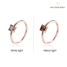 Load image into Gallery viewer, Alexandrite Solitaire Ring in Rose Gold Plated Sterling Silver - FineColorJewels